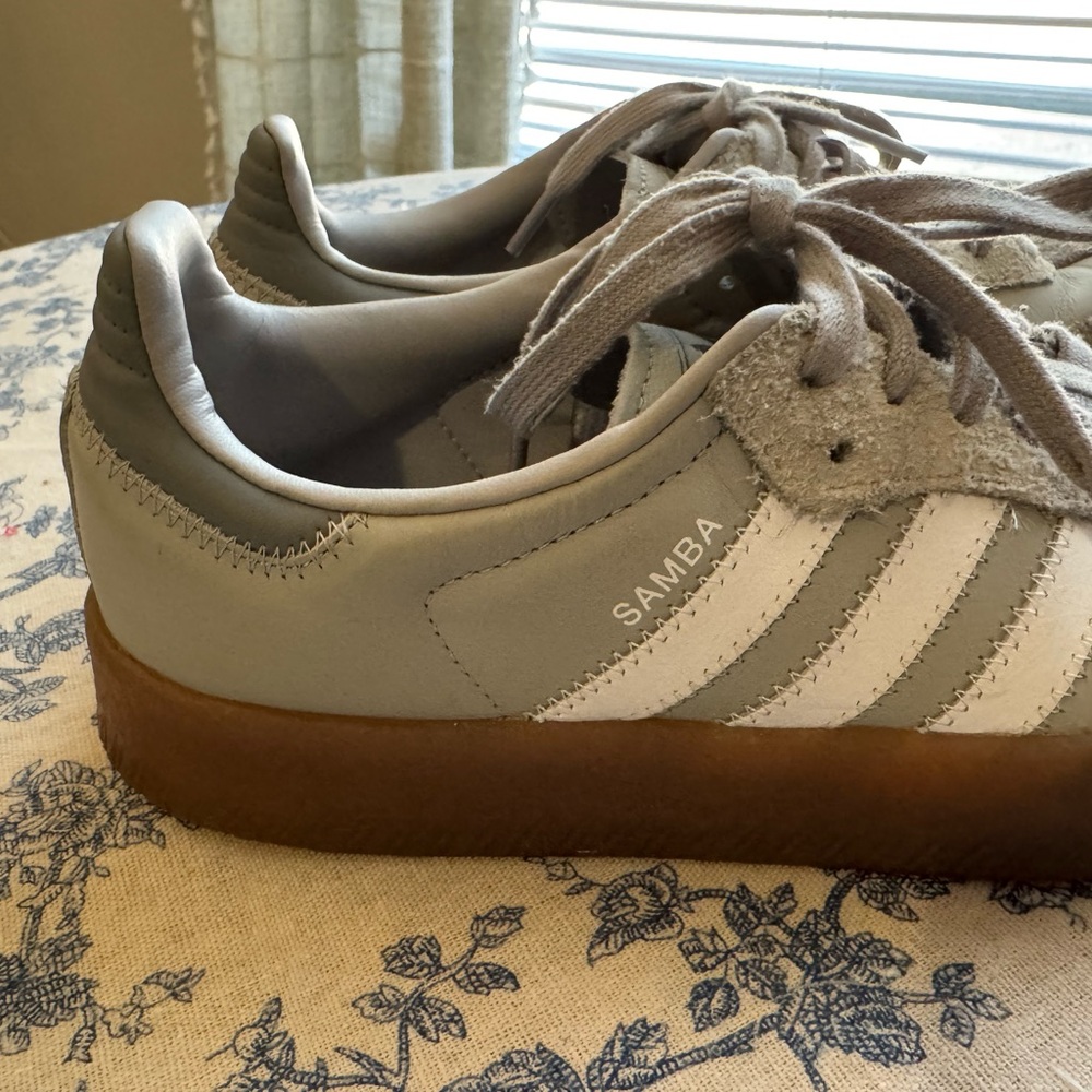Women’s Adidas Sambas Gray and White Women's Sneakers - Picture 2 of 12